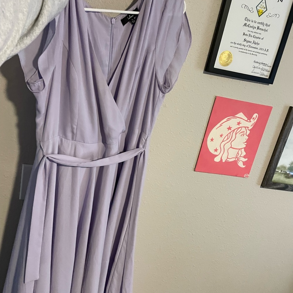 lulus purple high low flowy dress